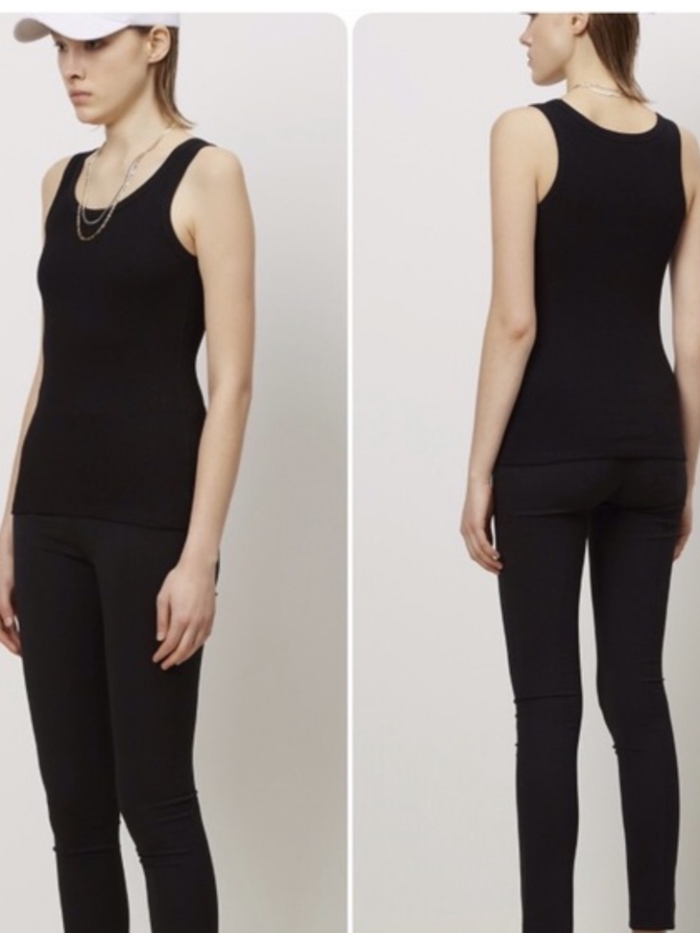Acne Studios Black Ribbed Scoop Tank Top XS